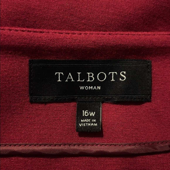 Talbots Ponte Merlot Double Button Faux Wrap Skirt Plus Size 16W - Picture 6 of 7